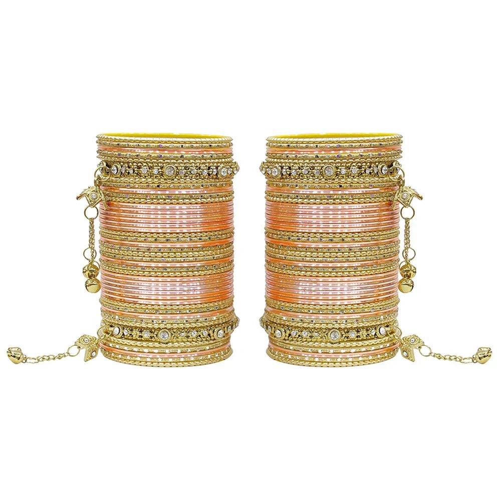 Indian Bangles, Indian Bangle Set, Bridal bangles, Traditional Brass Non Precious Metal Bangle Set For Women & Girls - Libasaa