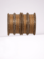 Gold Kada Bangle Set with stone work , Wedding bangles, Indian Jewelry - Libasaa