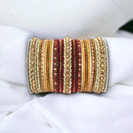 Bridal Bangles, Indian Bangle Set, Thread Bangle Set, Stone & Silk Threads Bridal Bangle Set for Women, Indian Bollywood Jewelry for Girls - Libasaa