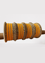 Yellow Indian Bangle Set, Bridal Bangles, Matte Bangles, Traditional Bracelet, Bridal Bangle Wedding Eid Navratri Bollywood Bangles - Libasaa