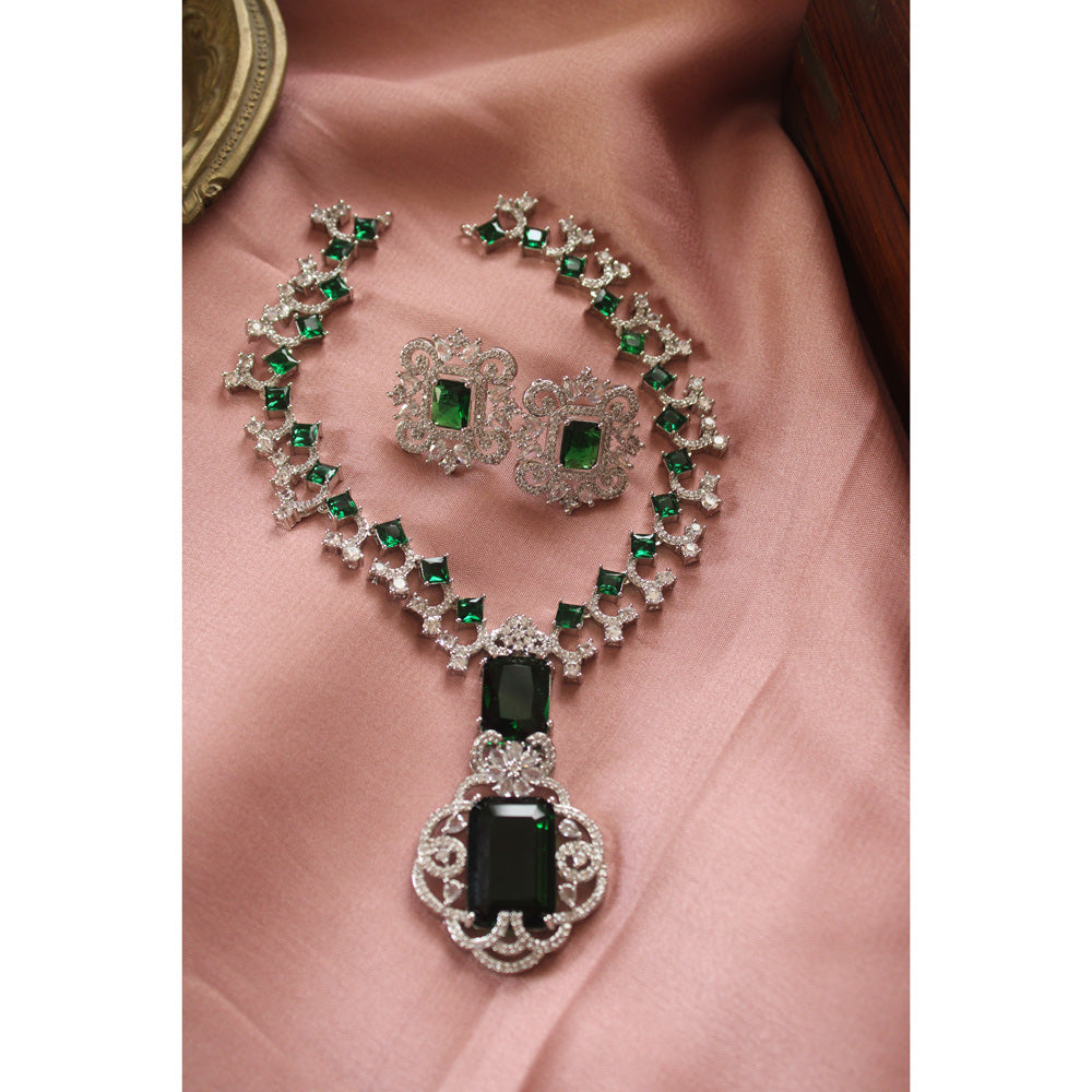 Bollywood Royal Emerald Green Queen Necklace Set