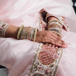 Multicolor bangles, wedding bangles for bride , Indian wedding bangles set with stones and pearl work, Indian traditional bangles set - Libasaa