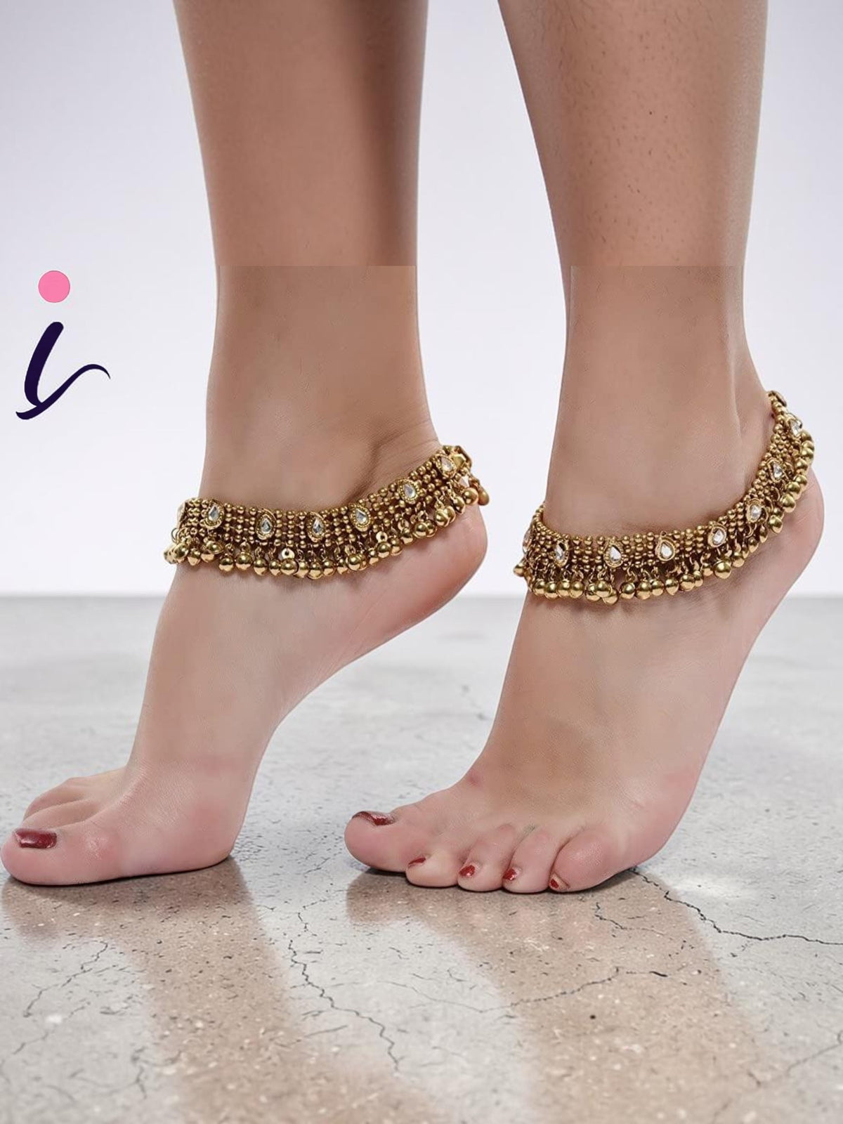 Indian Silver And Gold Plated Handcrafted Payal Anklet for Women | Traditional Ethnic Bridal Wedding & Party Wear Jewellery