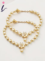 Gold Antique Kundan Payal Anklet, Indian anklets