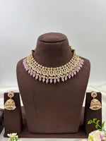 Mohini Antique Premium Moissanite Kundan Necklace Set with Earrings & Maang Tikka – Bridal & Party Jewelry (Copy)