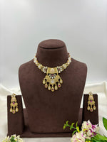 Reeja Antique Gold Necklace Set with Earrings – Bridal & Party Wear Jewelry