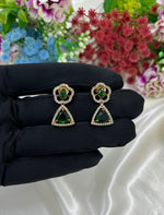 Green Victorian Hasli Necklace Set with Earrings – Bridal & Festive Jewelry
