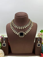 Victorian Double Layered Necklace Set – Elegant Bridal & Party Jewelry