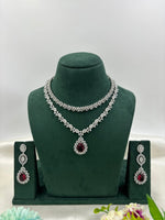 Sparkling Diamond CZ Necklace Set – Elegant Bridal & Party Jewelry