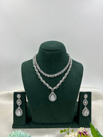 Sparkling Diamond CZ Necklace Set – Elegant Bridal & Party Jewelry