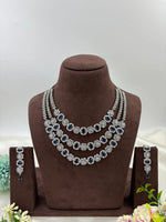Three Layer Palki American Diamond Necklace – Bridal & Party Wear Jewelry