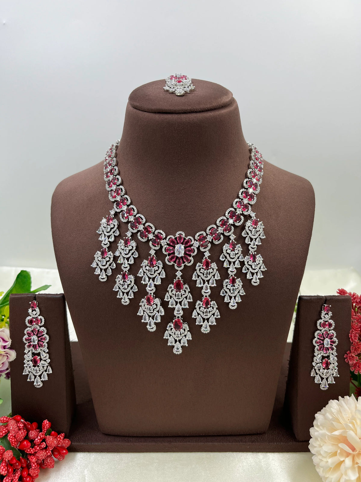 American Radiant Elegance Necklace Set with Earrings – Party & Bridal Jewelry