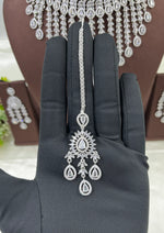 💎 Diamond Vault Premium AD Necklace Set with Maangtika & Earrings – Bridal Elegance Redefined