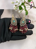 Victorian Premium Ruby Stone Choker Necklace Set for Women | Designer Bridal Jewelry with Earrings