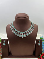 American Diamond Necklace Jewellery Set | Indian Jewellery | AD Jewellery Indian Necklace Set with Earrings | Premium Bridal & Partywear Set