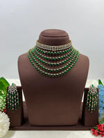 Victorian American Diamond Premium Necklace Set With Earning Luxury Bridal & Wedding Party Wear Jewellery for Women