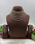 Victorian American Diamond Premium Necklace Set With Earning Luxury Bridal & Wedding Party Wear Jewellery for Women