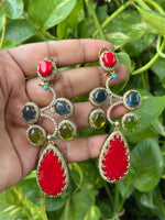 Rajsthani Drop AD Earrings Set Indian Jewelry, CZ Traditional Earrings Set, Jaipuri AD Earrings Set, Bollywood Earrings Set, Celebrity Inspired AD Earrings Set