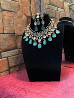 Multi Layer Indian Floral Polki Choker Earrings Set, Indian Polki Choker Set, Pakistani Meenakari Choker Set, Celebrities Polki Jewelry, Bridal Traditional Jewelry Set, Bridal Layered Jewelry Set