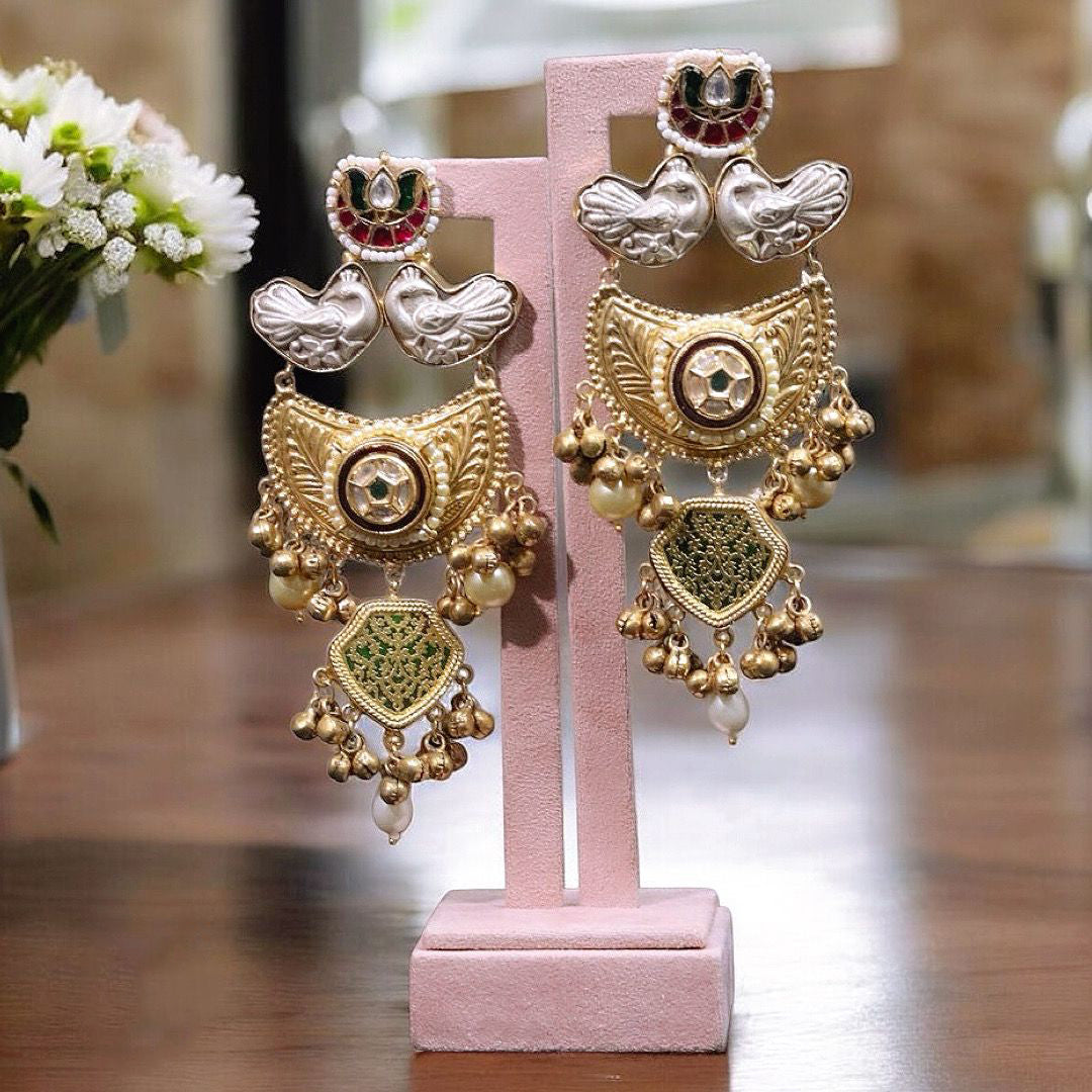 Jaipuri Meenakari Bridal Earrings Set–