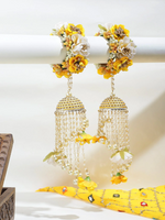 Jaipuri Floral Inspired Indian Kaleere Set, Rajsthani Flower Haathphool Set, Indian Yellow Haathphool Set, Wedding Kaleere Jewelry