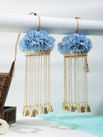Blue Floral Wedding Kaleere Set, Indian Blue Haathphool Set, Pakistani Kaleere Set, Jaipuri Kaleere Jewlery Set, Punjabi Kaleere Set