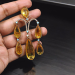 Bollywood Inspired Teardrop CZ Earrings Jewelry Set For Wedding