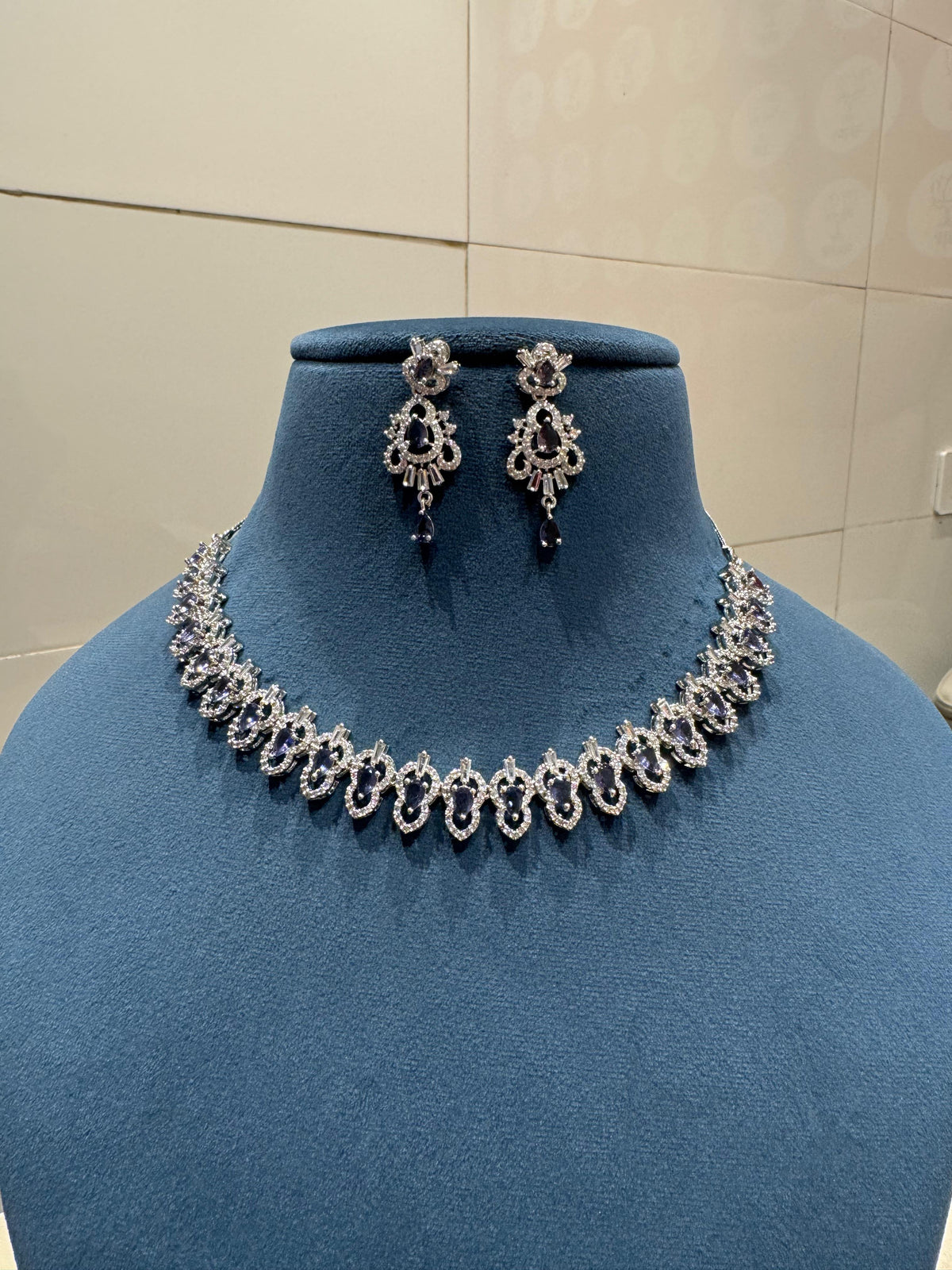 American Diamond Necklace with Earrings CZ,Elegant and Timeless Jewelry for Any Occasion