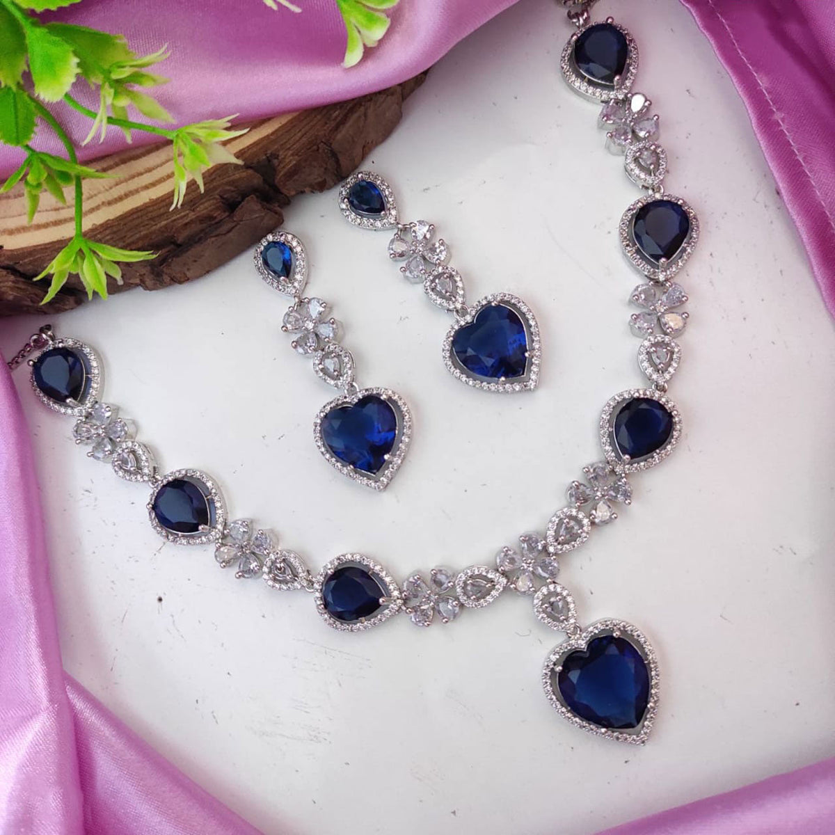 Bridal AD Necklace Set for Pakistani and Indian Weddings with Stunning CZ Stones