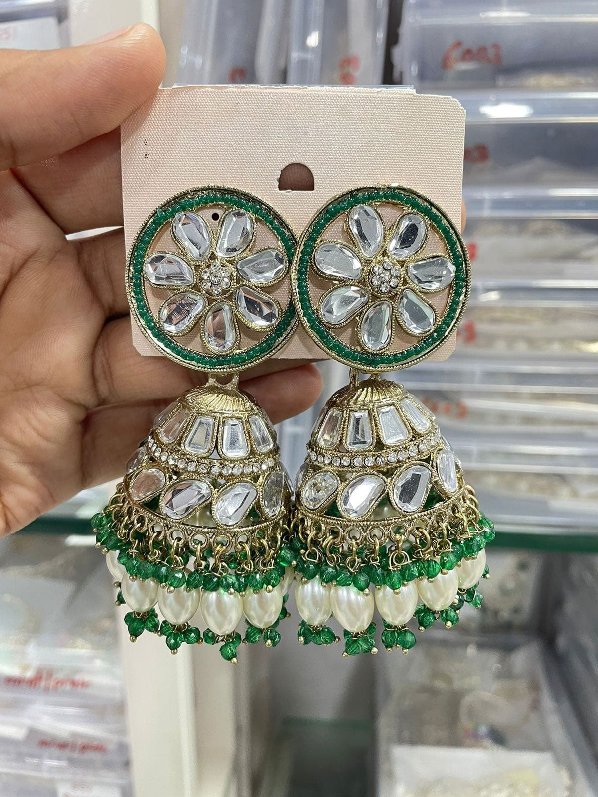 Pakistani Kundan Earrings Handmade Jewelry for Special Occasions