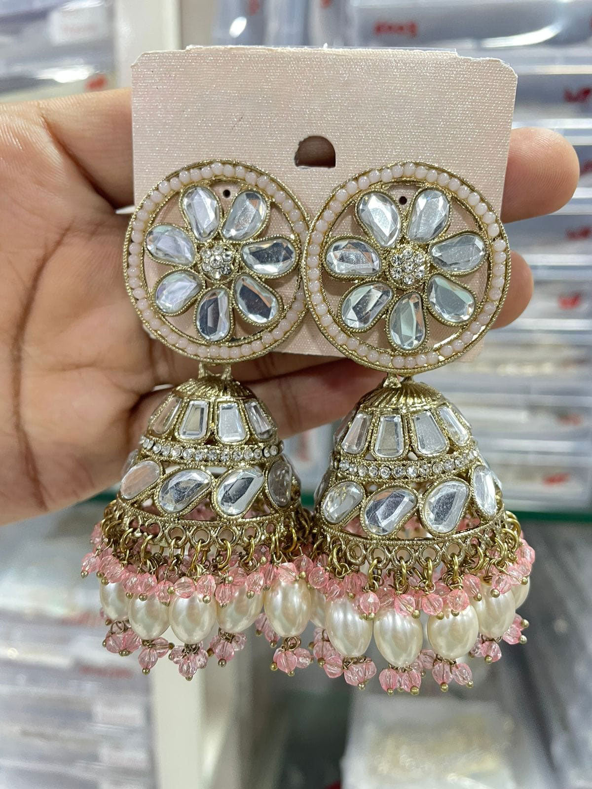 Pakistani Kundan Earrings Handmade Jewelry for Special Occasions