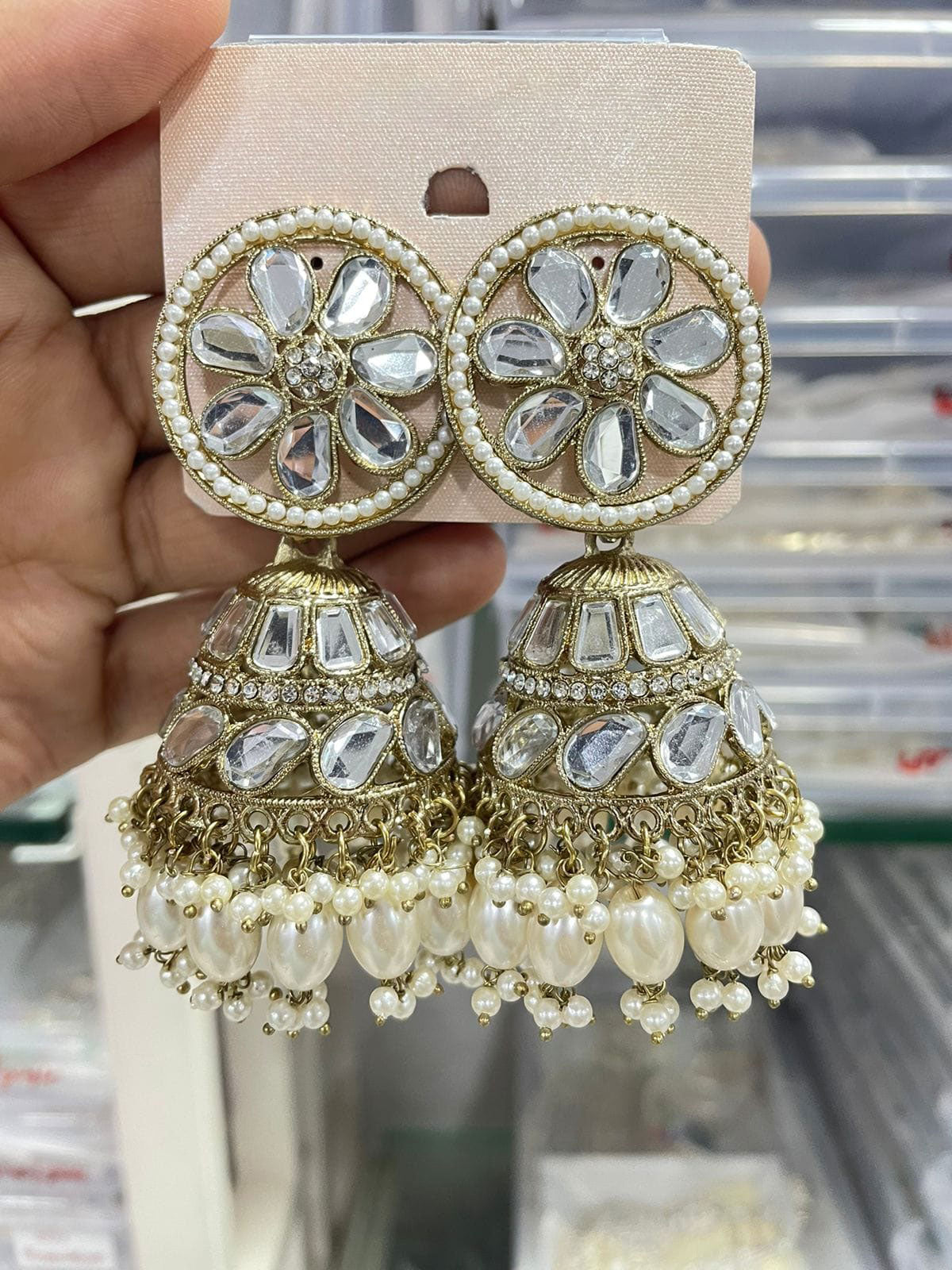 Pakistani Kundan Earrings Handmade Jewelry for Special Occasions