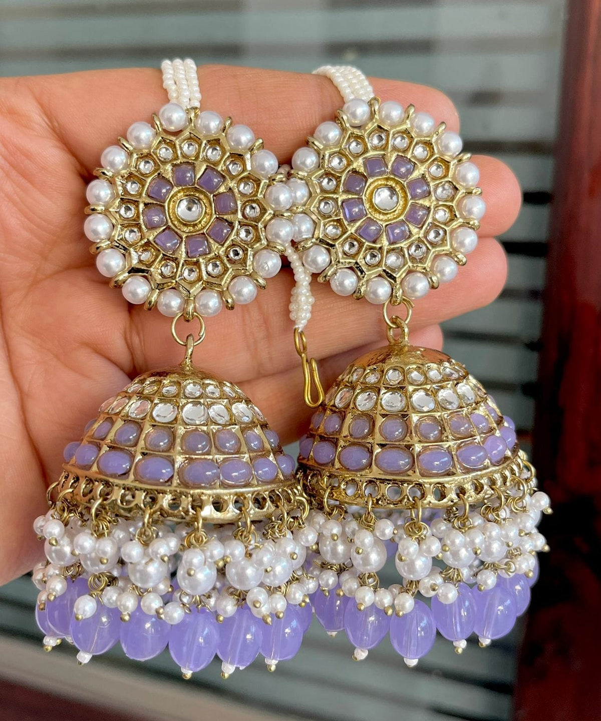 Ethnic Indian Earrings Handmade Kundan Jewelry for Weddings and Special Occasions