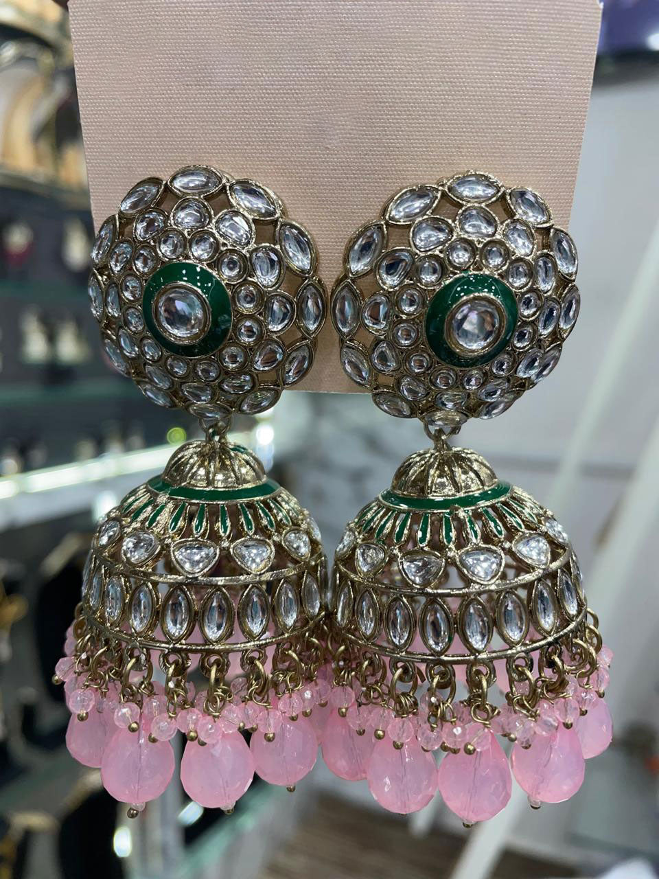 Handmade Kundan Earrings Indian and Pakistani Ethnic Jewelry for Weddings