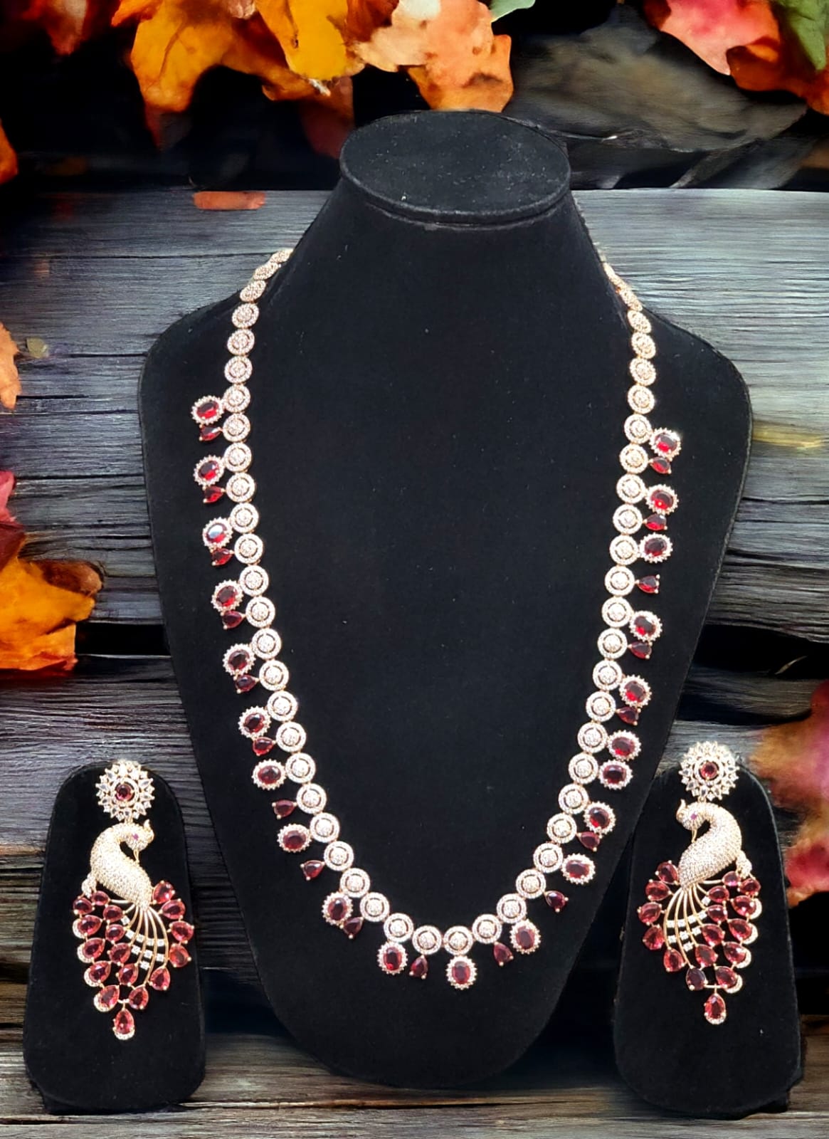 Exquisite AD Necklace Earrings Set for Bollywood Style Weddings Engagement and Bridal Looks