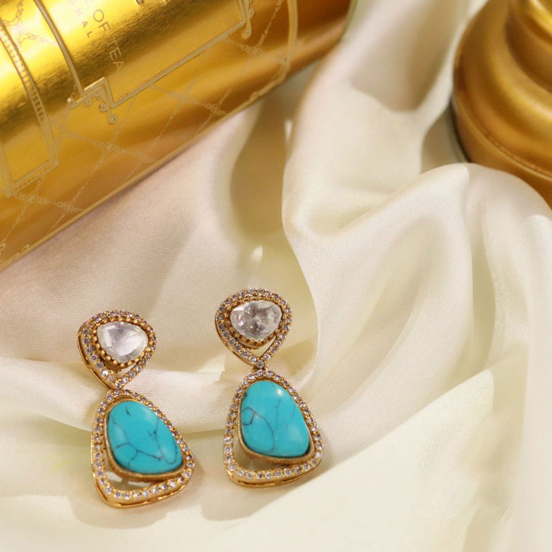 Pakistani Kundan Earrings Crystal Bollywood Handcrafted Premium Wedding Jewelry for women