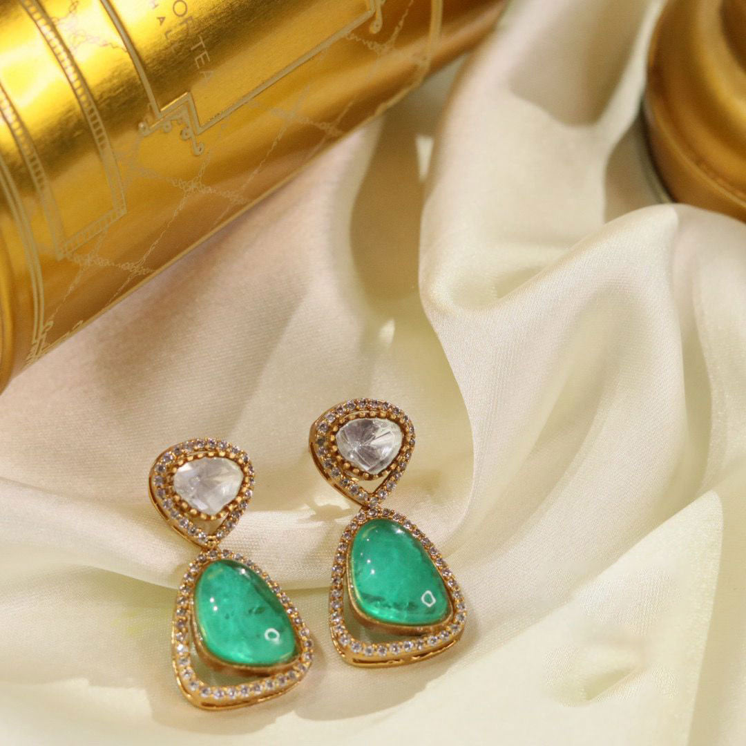 Pakistani Kundan Earrings Crystal Bollywood Handcrafted Premium Wedding Jewelry for women