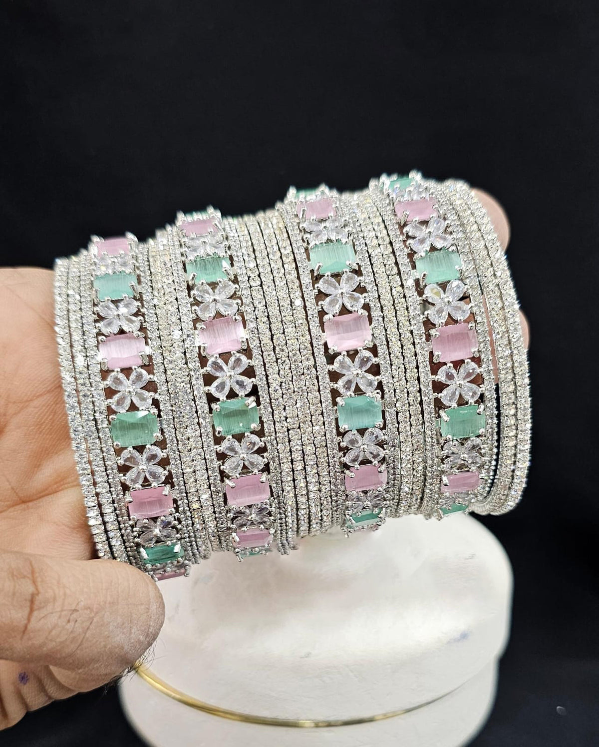 Stylish Bollywood bangle set blending Indian and Pakistani artistry perfect for enhancing any ethnic outfit