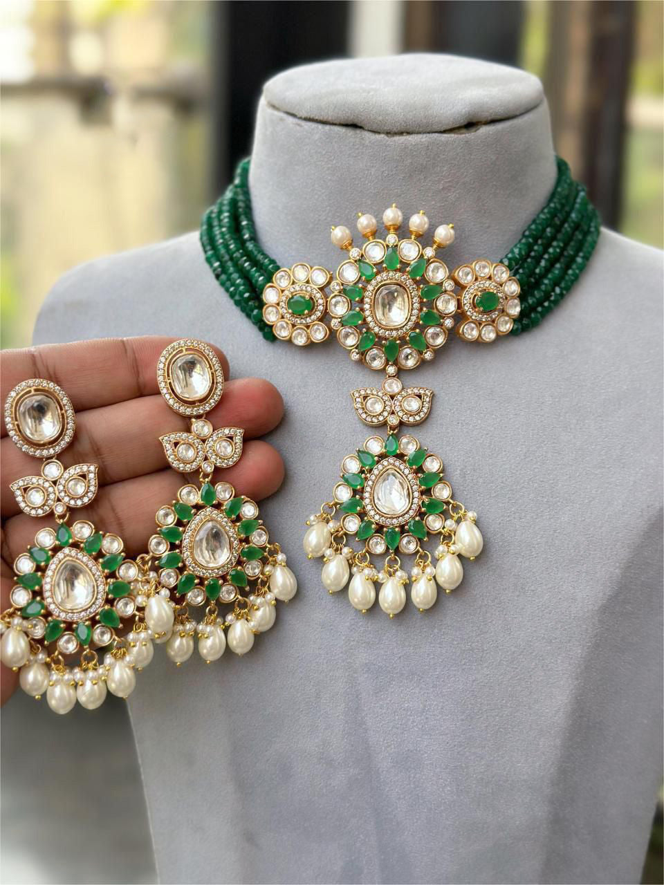 Special Event AD Necklace Earrings Set Shine Bright at Every Occasion and Festivity For Women