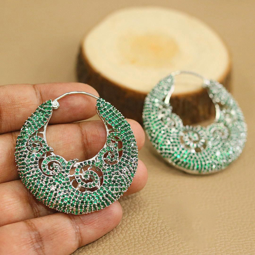 Filigree AD earrings Indian style handcrafted for traditional looks perfect for ethnic celebrations and parties