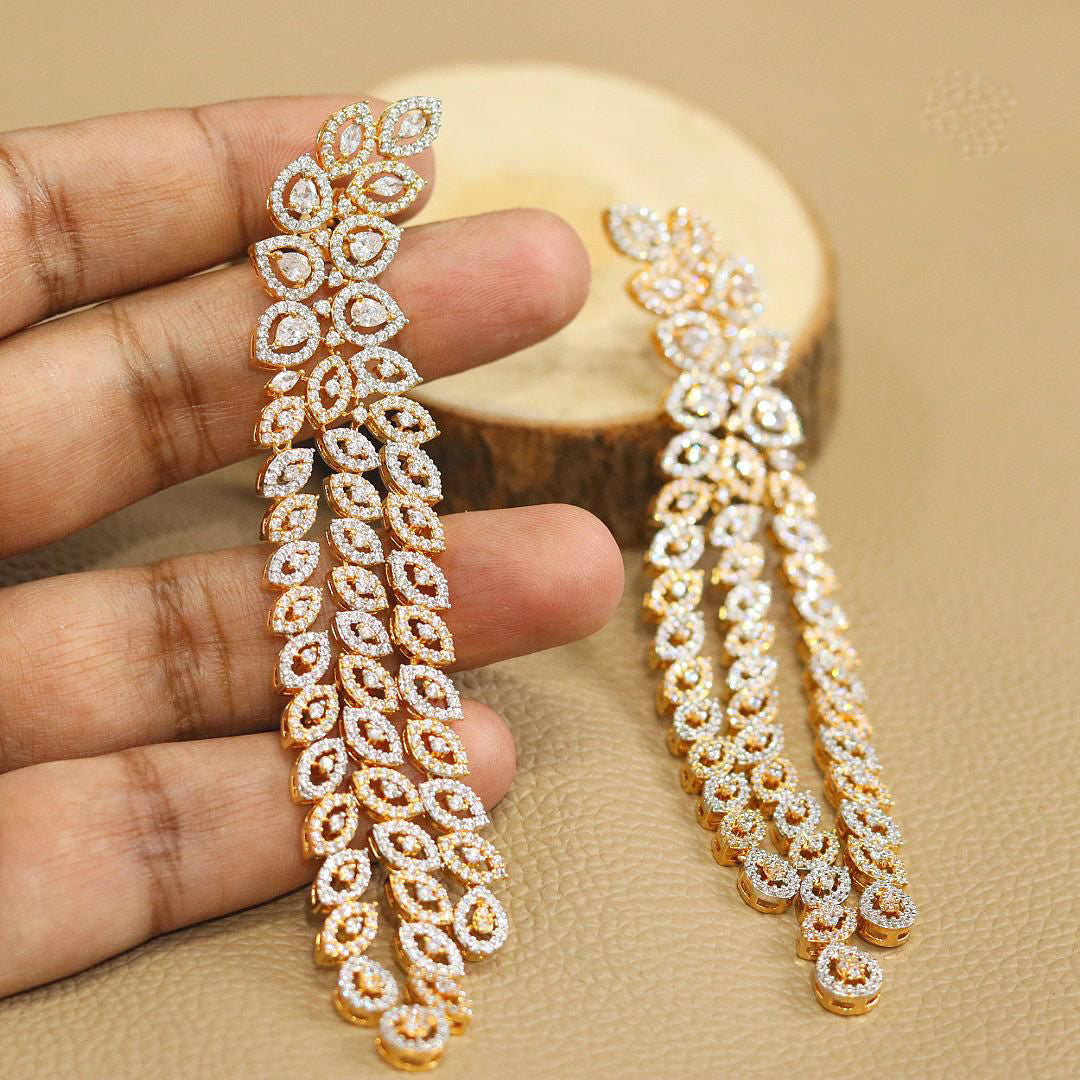 Pearl CZ Earrings for Brides with Traditional Handcrafted Design a Beautiful Choice for Weddings