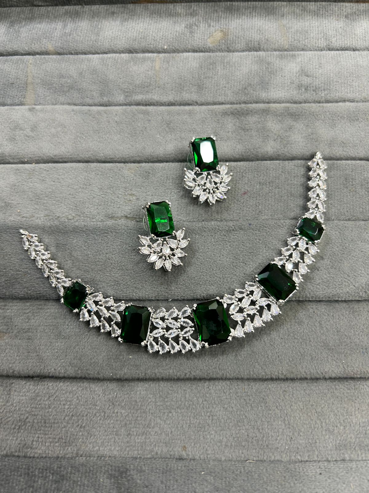 Handcrafted American Diamond Ethnic Necklace Perfect For Bridal Festive Ethnic Wear With Special Design