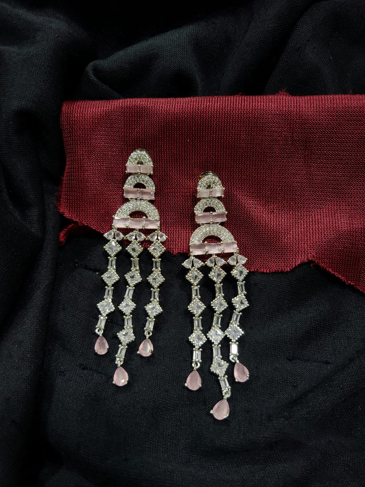 Linear And Layered Earrings Archway Adorned Design Premium Jewelry Perfect For Elevating Any OutfitEnhance Women Look