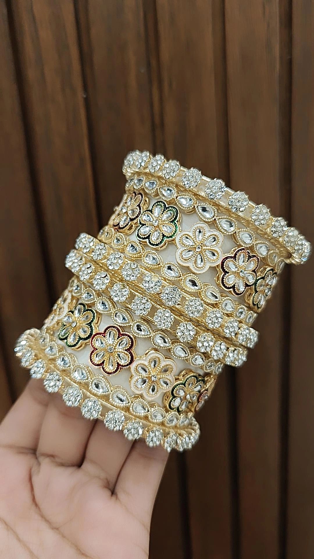 Festive AD Indian Wedding Bridal Bollywood Bangles Set