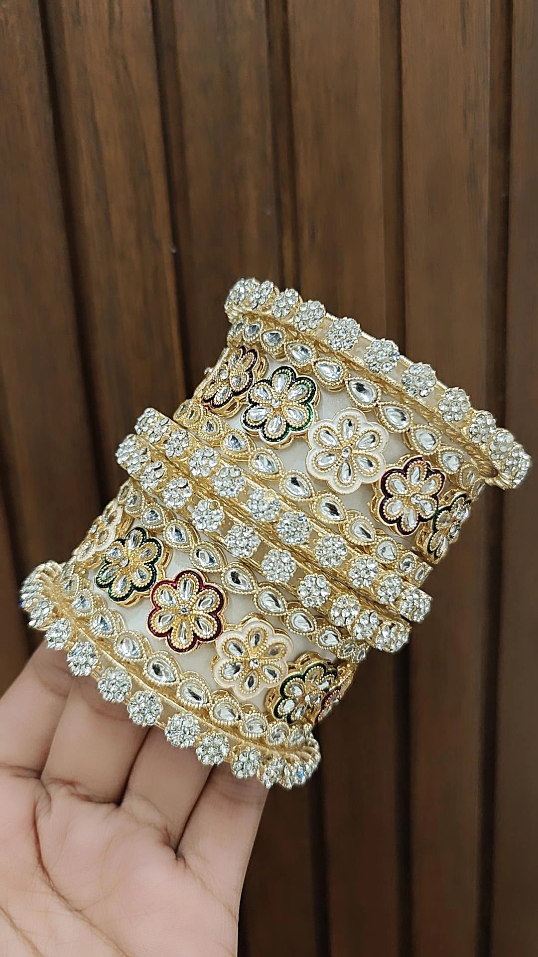 Festive AD Indian Wedding Bridal Bollywood Bangles Set