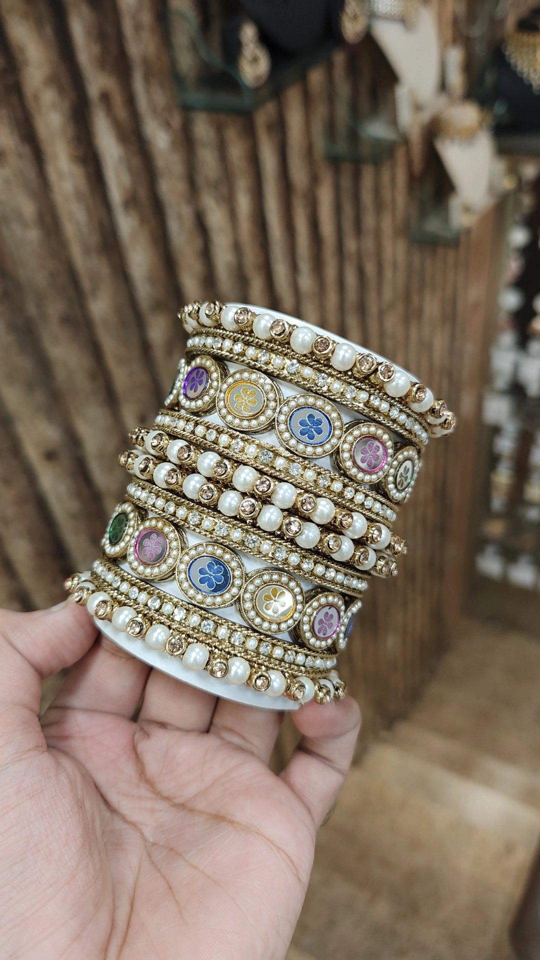 Heritage Pakistani Wedding Bridal Bollywood AD Bangles Set