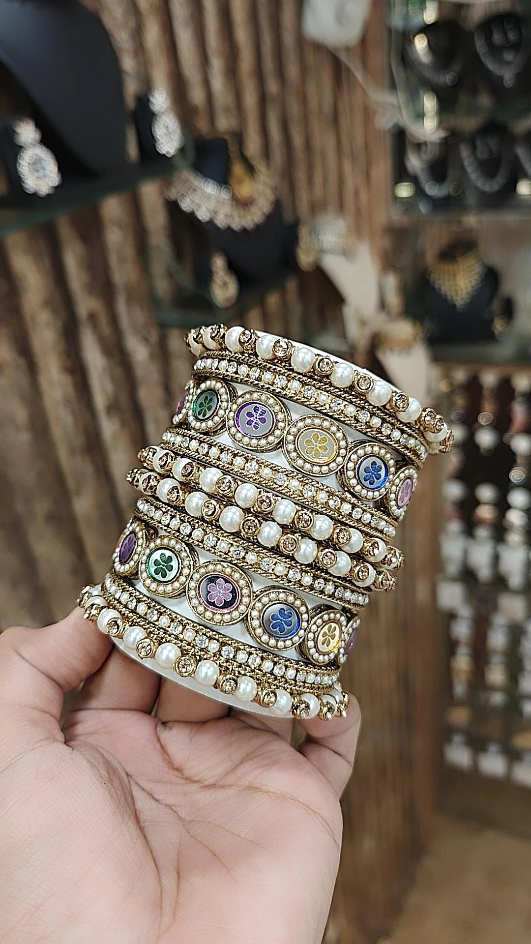 Heritage Pakistani Wedding Bridal Bollywood AD Bangles Set