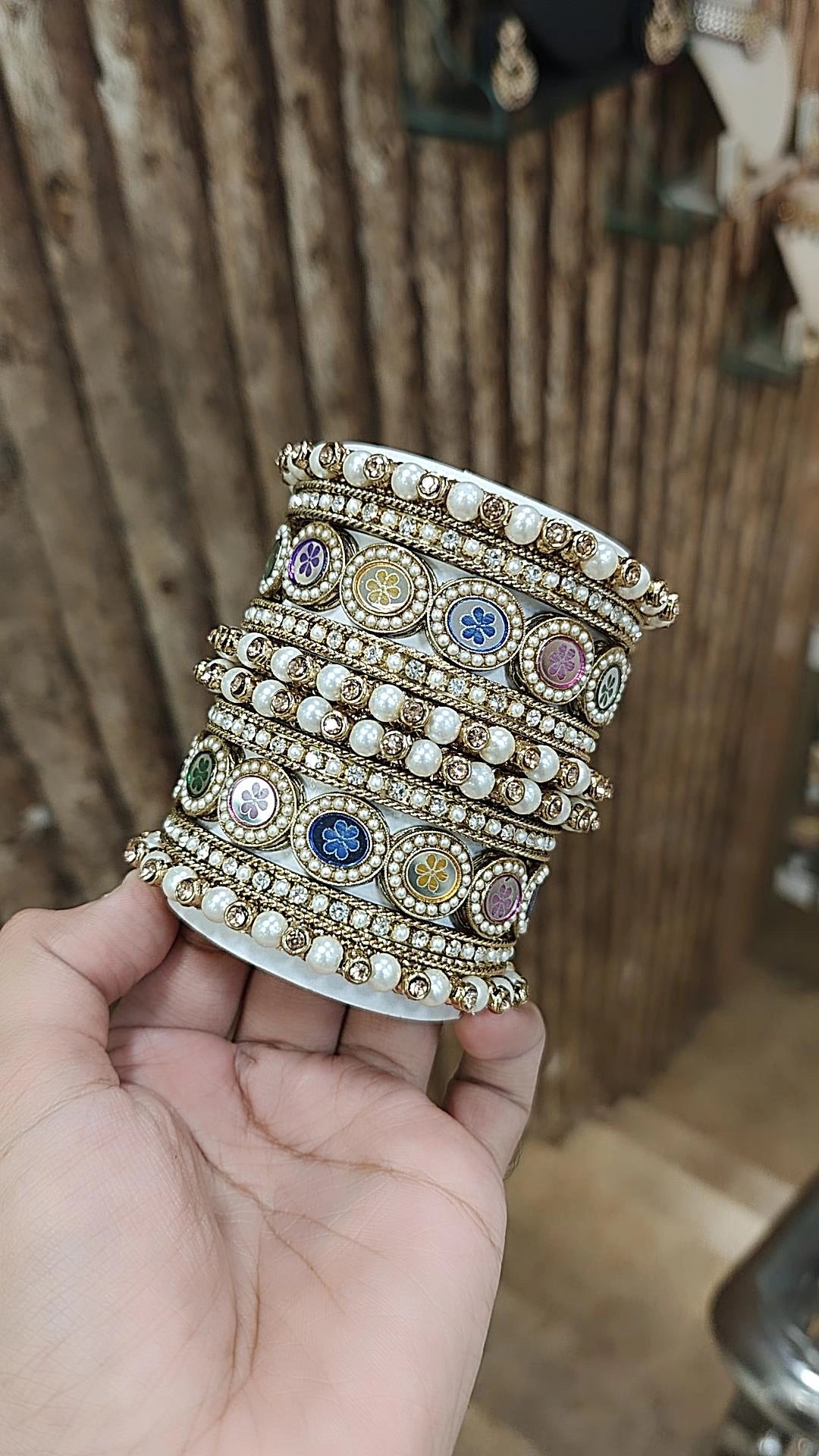 Heritage Pakistani Wedding Bridal Bollywood AD Bangles Set