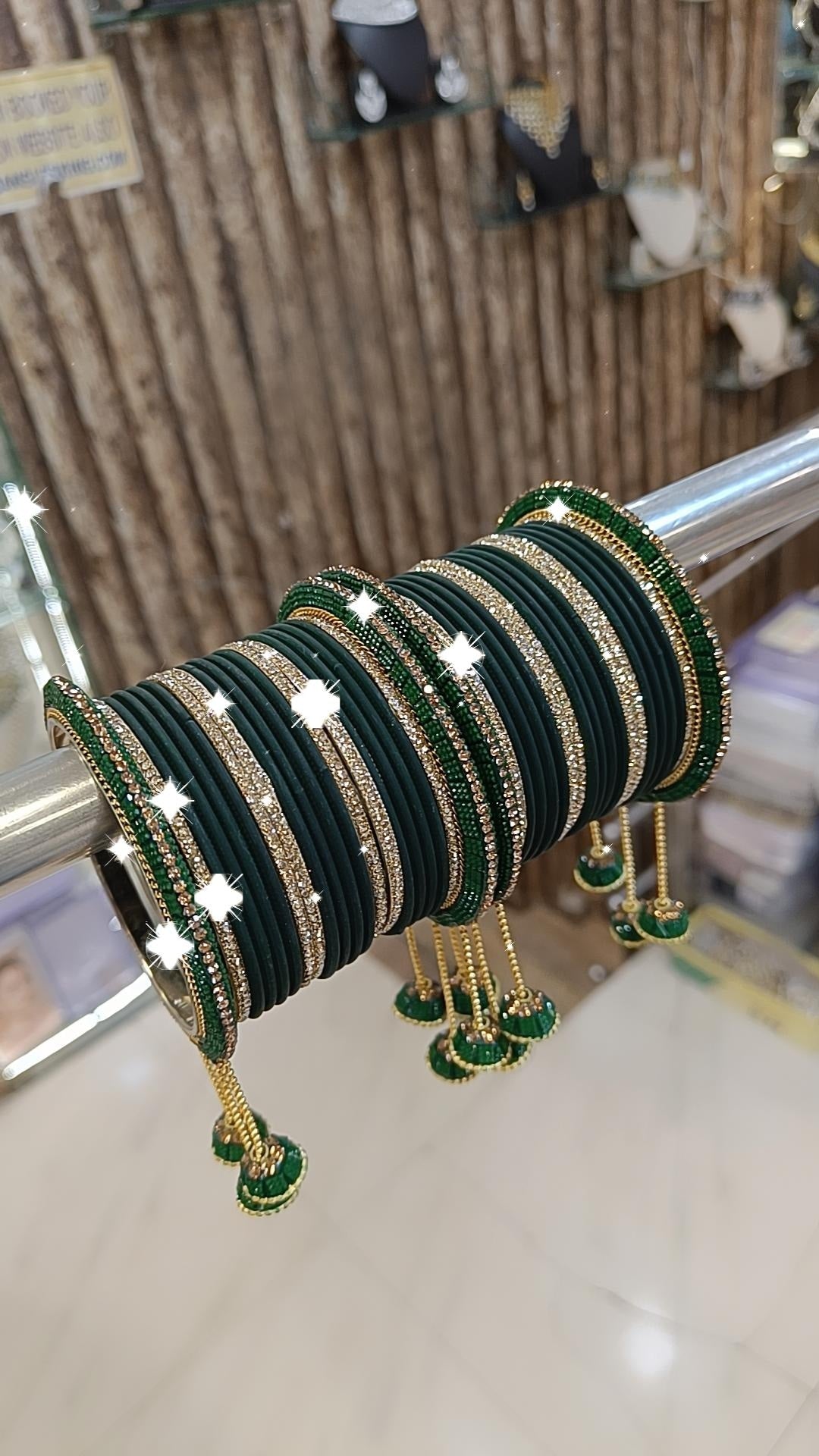 Premium Pakistani Crystal Bangles Jhumka Indian Inspired Design