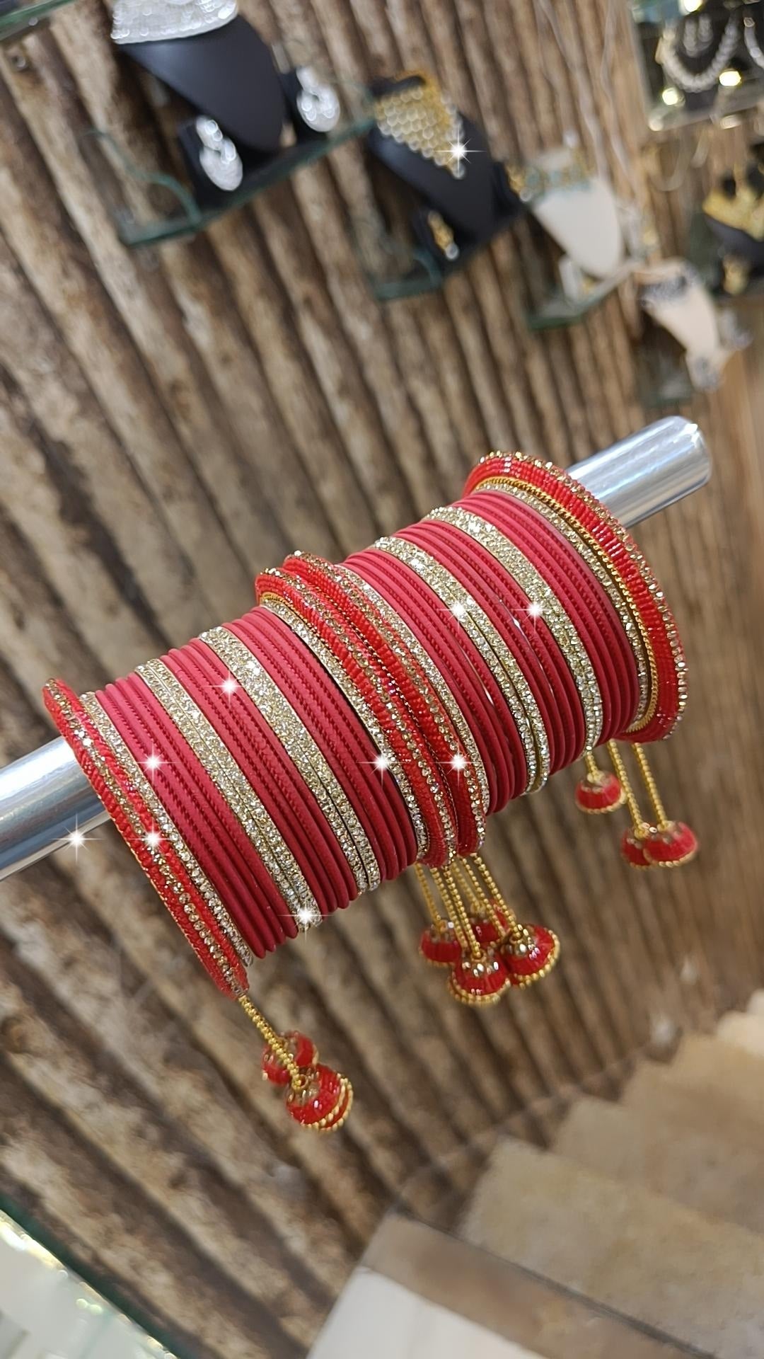 Premium Pakistani Crystal Bangles Jhumka Indian Inspired Design